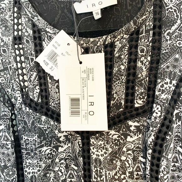 IRO Women’s Black/White Ridge Maxi Night Out Dress Size 36 - Picture 8 of 12